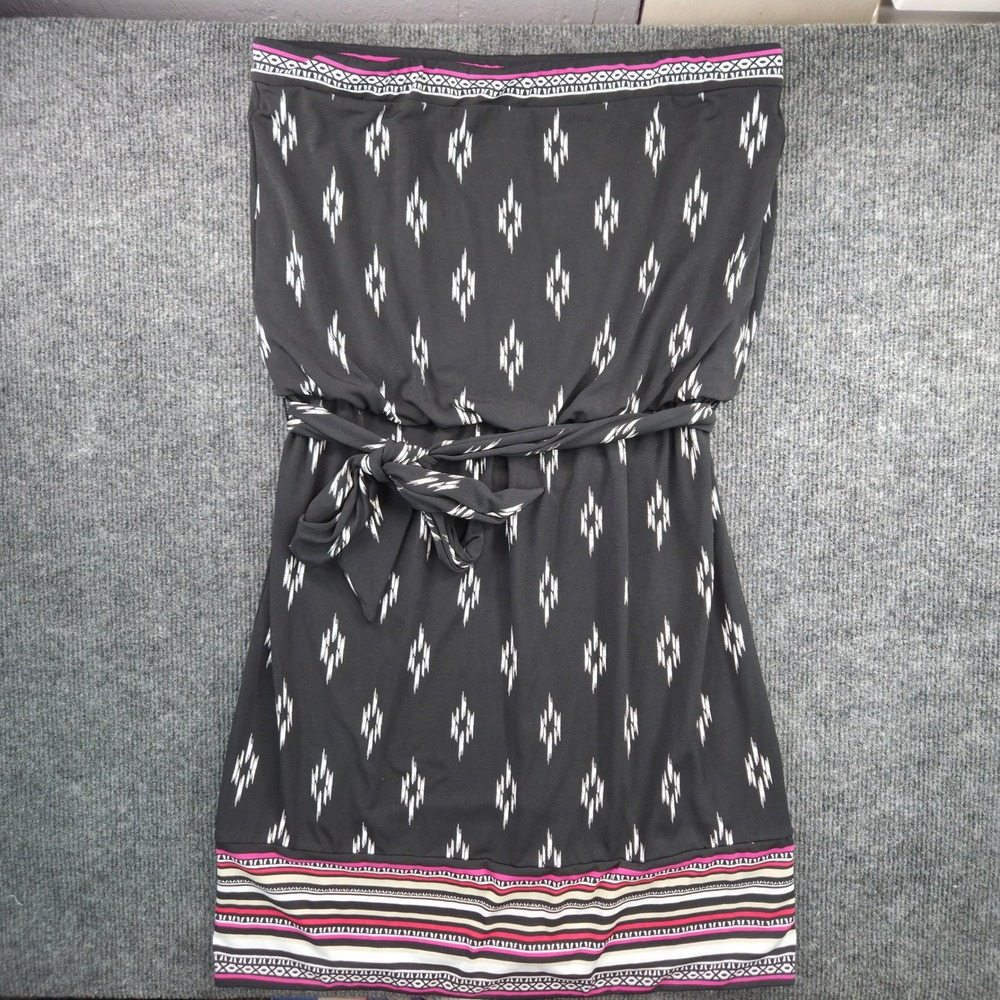 White House Black Market Dress Womens S Black Strapless Mini Boho Stretch